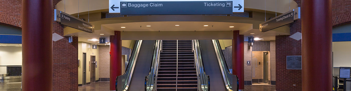 Roanoke-Blacksburg Regional Airport Terminal Image of Escalators